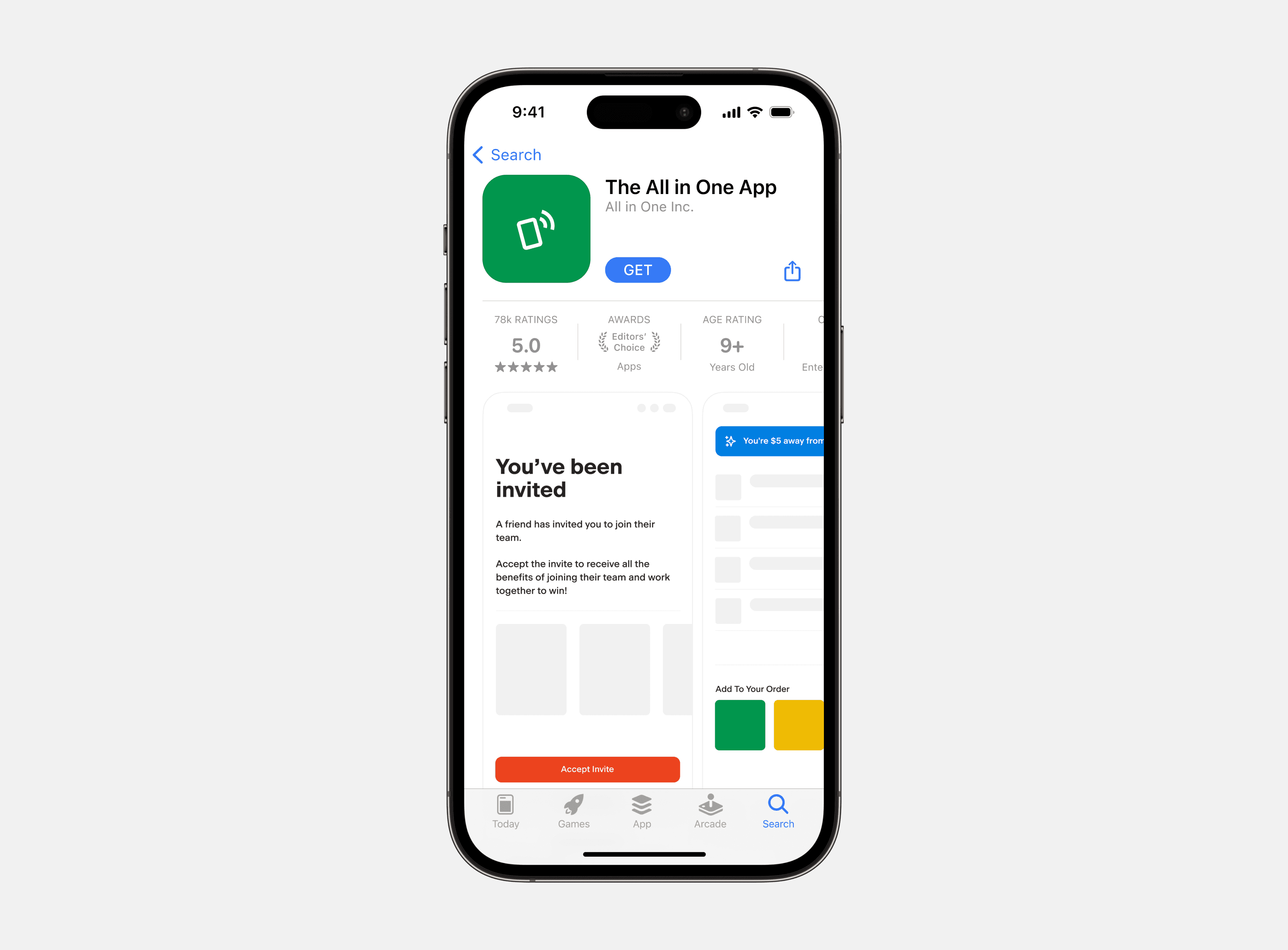 An example of an app displayed in the Apple App Store.