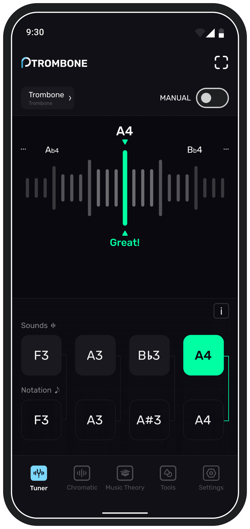 Tuner Trombone Tuning app