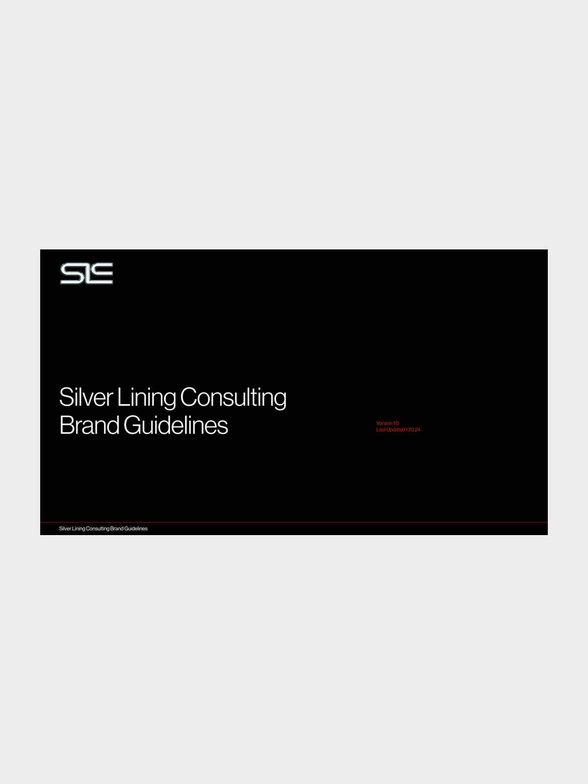 Silver Lining Consulting — Animated GIF of brand guidelines slides — Visual identity system