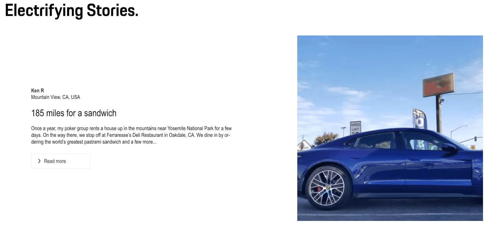 Image from Porsche Electrifying Stories featuring Ken R's testimonial