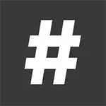 Black and white hashtag symbol on a dark background, thumbnail for Lucas Ostrowski's guide on custom Notion color formatting. Represents coding and customization tips for Notion workspace optimization.