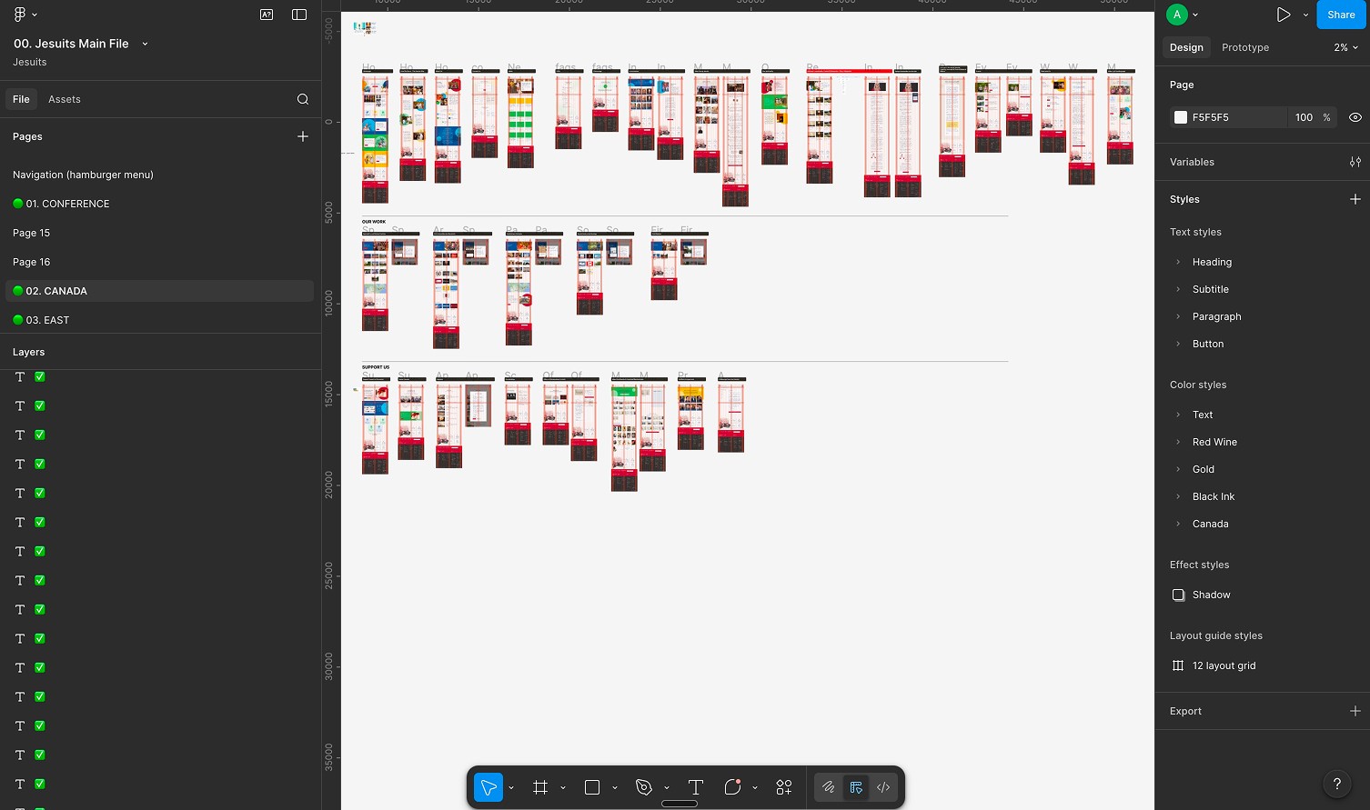 A screenshot of the website design from Figma