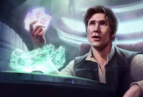 Han Solo in a game of sabacc.