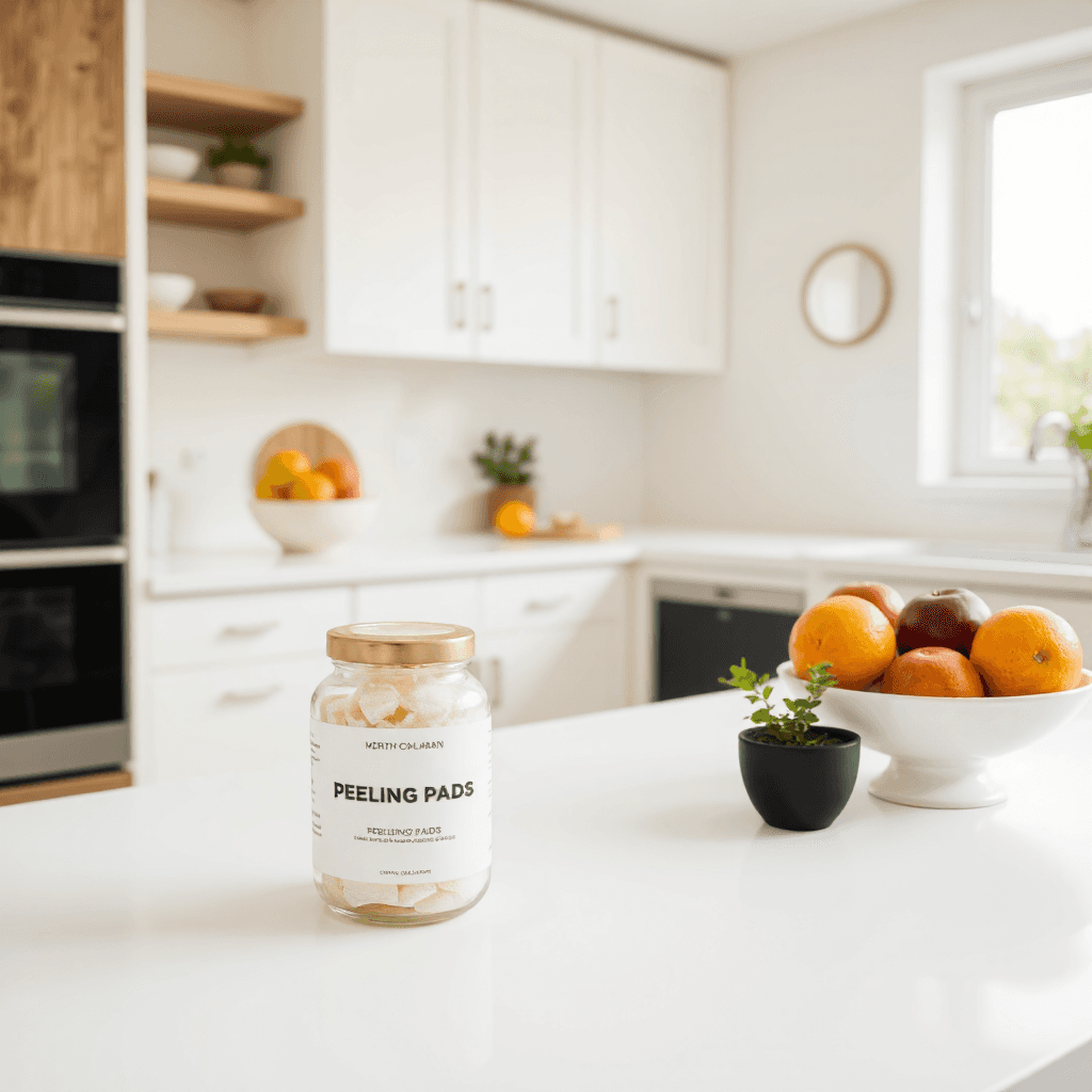 product photography of a jar of peeling pads