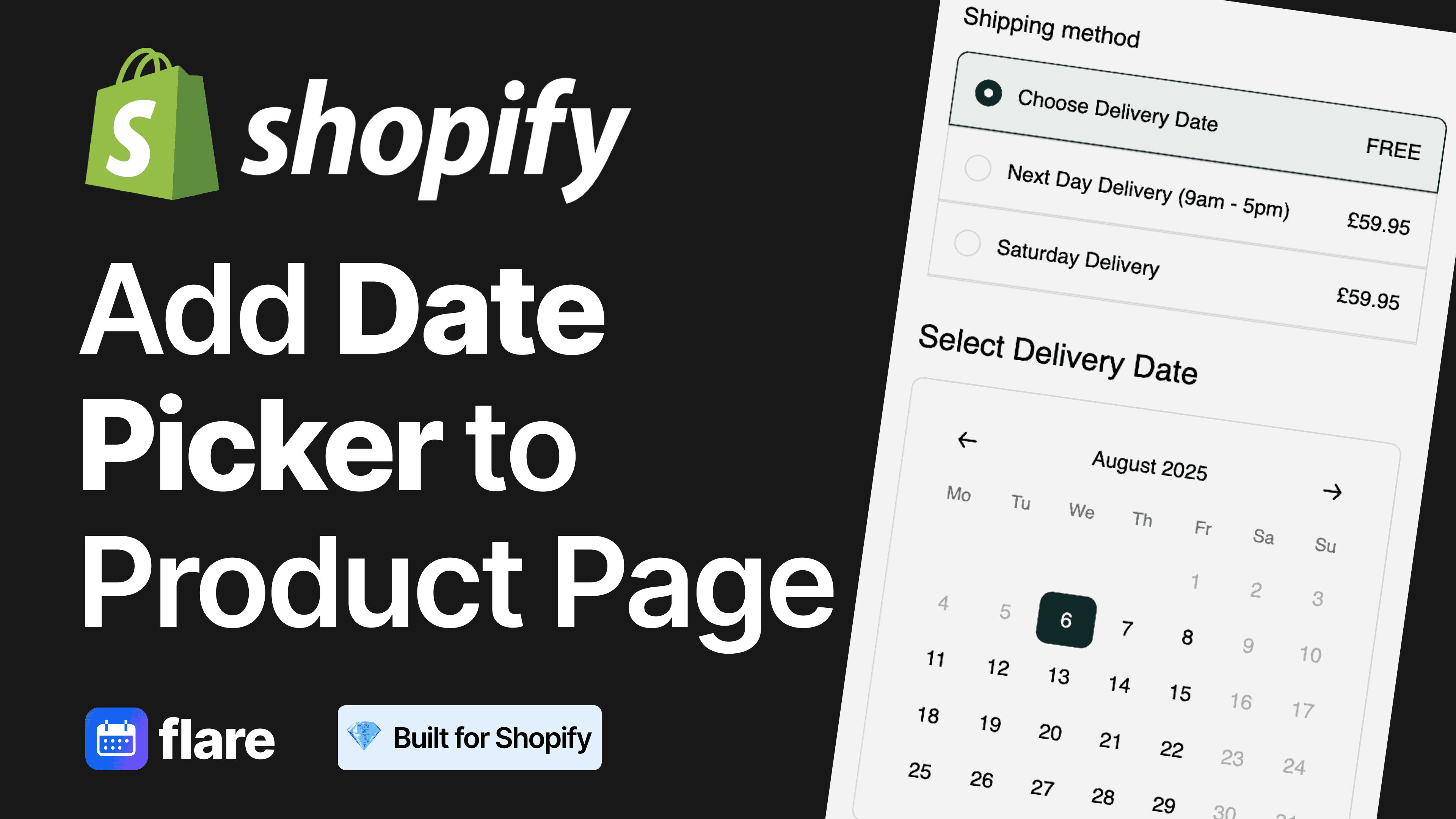 Shopify Product Page Date Picker