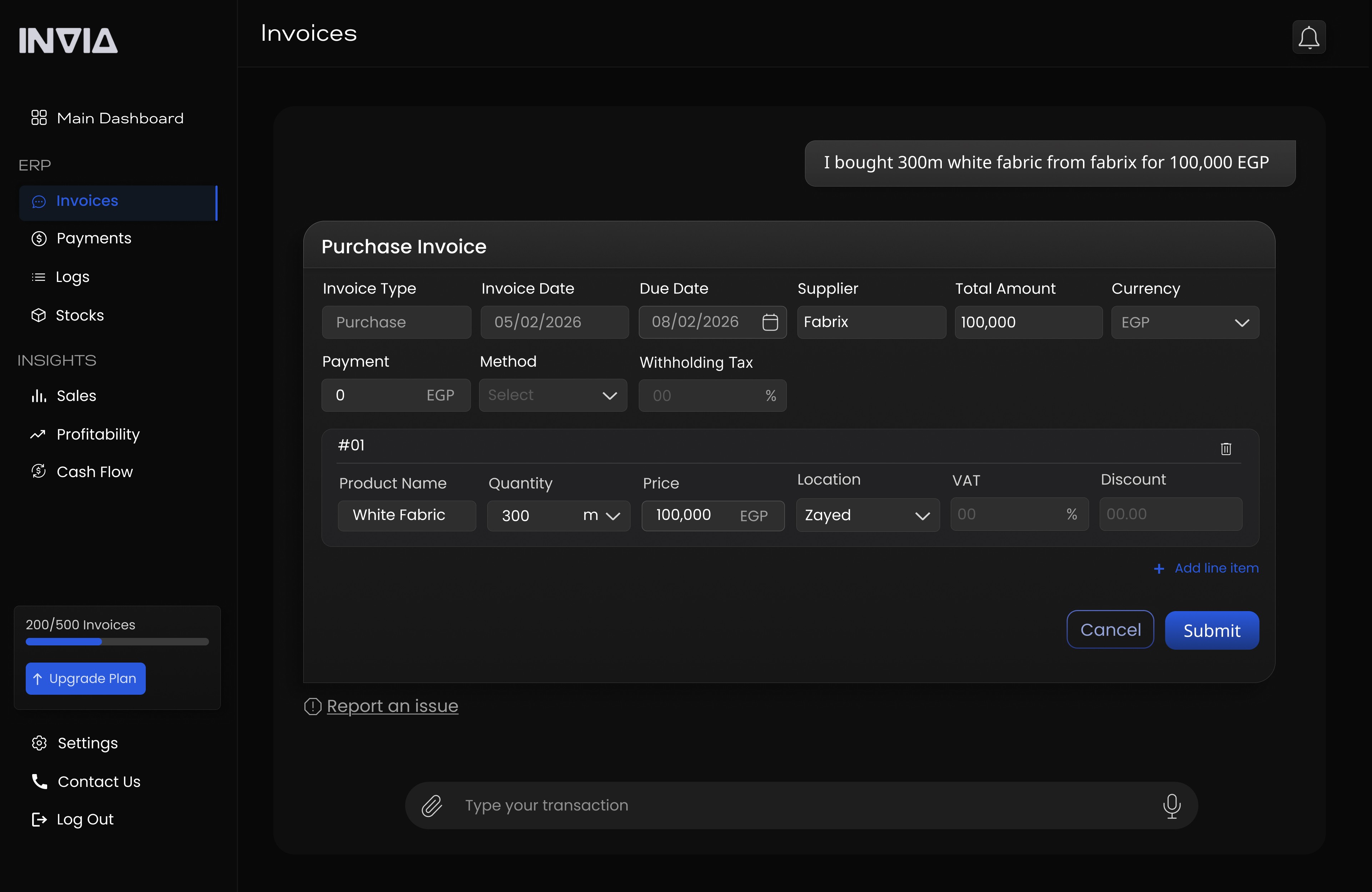 Clario dashboard showing balance, daily spending limit, savings plans, and real-time expense tracking in a modern interface.