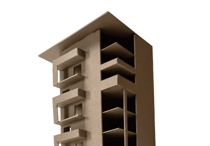 Architectural model of a tower