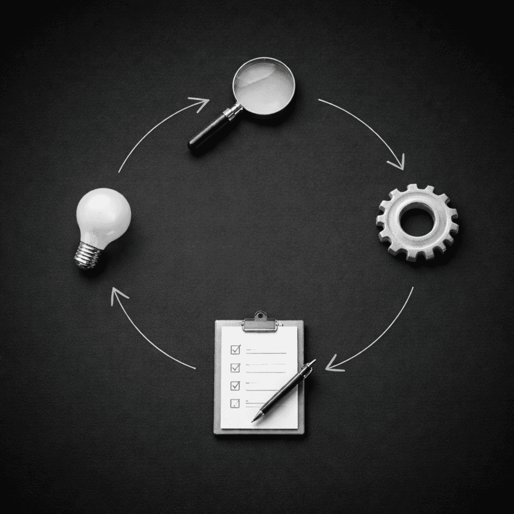 Hands working on a device or document, representing professional results delivered to clients.