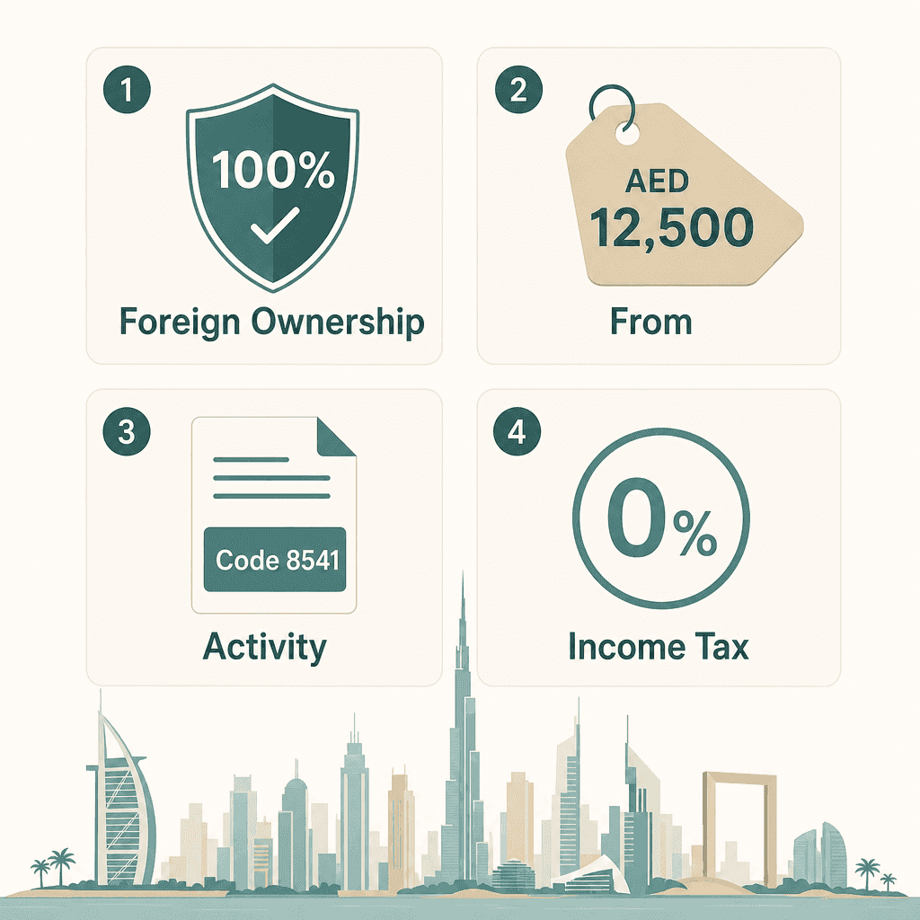 Infographic: Apply for a Sports & Recreation Education Business License in Dubai