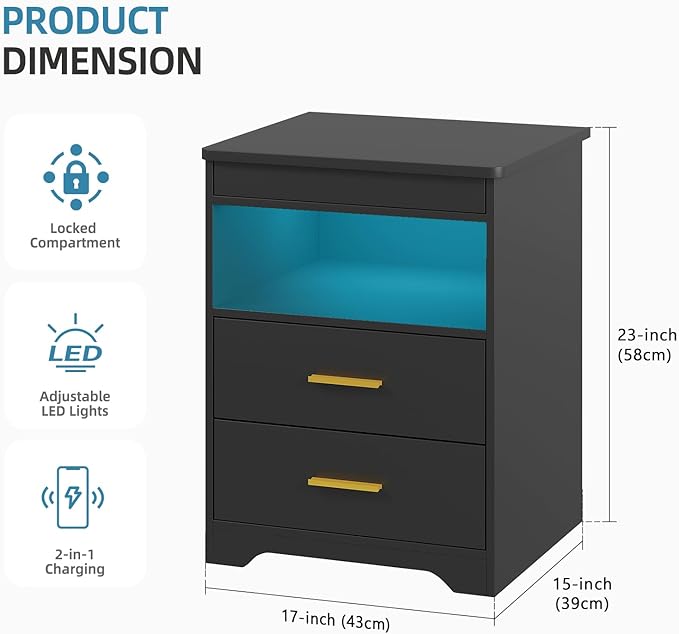 Nightstand with hidden gun compartment – A stylish and functional furniture piece, perfect for any modern home.