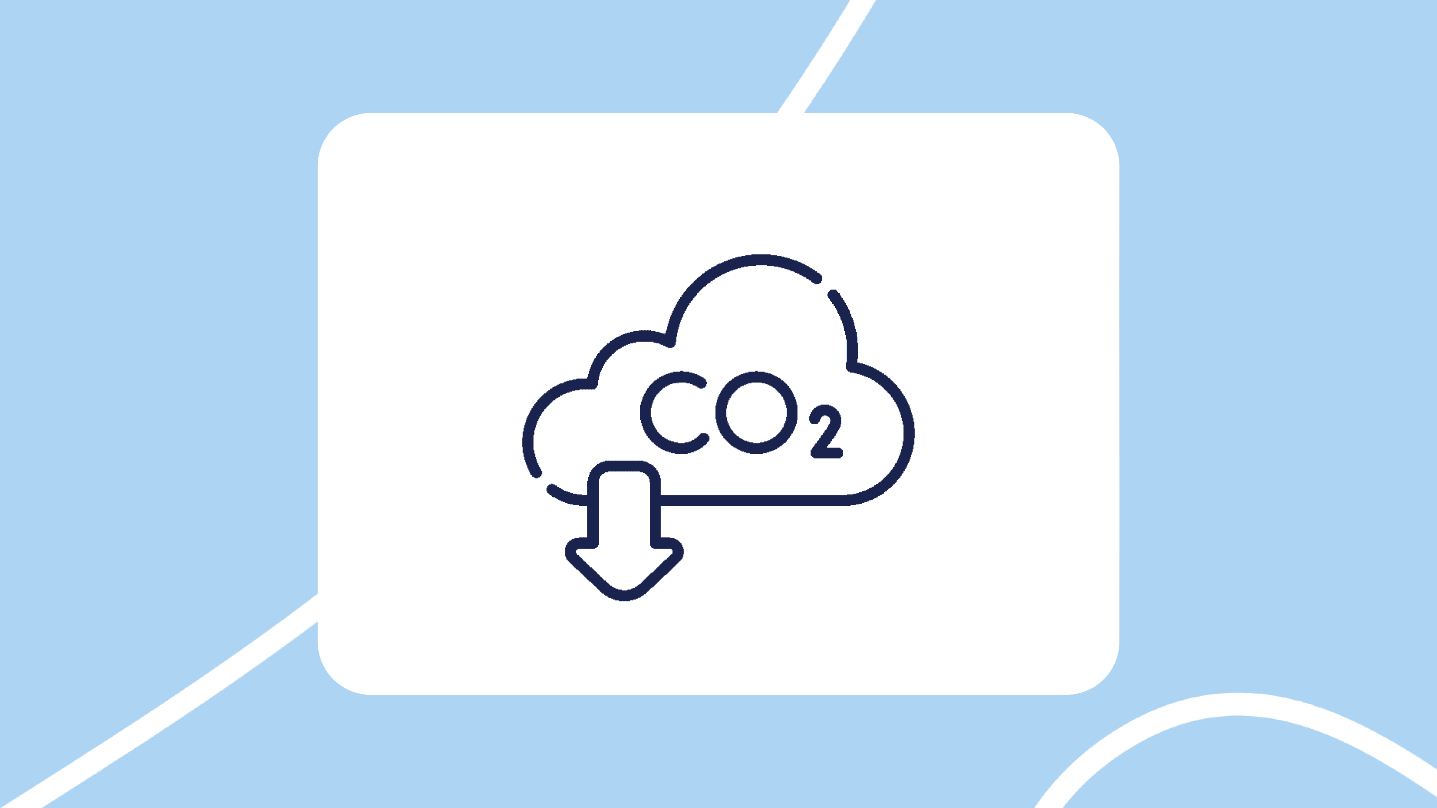 Icono de nube con CO₂ y flecha hacia abajo: reducción de emisiones con la normativa Euro 7.
