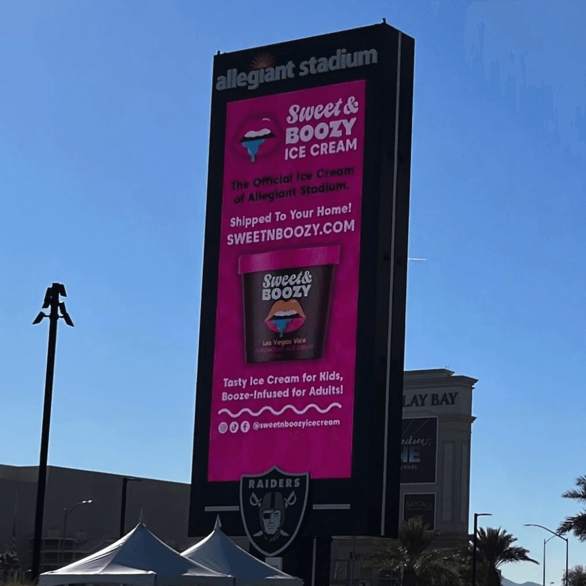 Sweet & Boozy Billboard At Allegiant Stadium