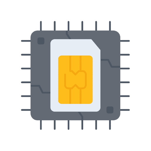 e-sim card on a microchip