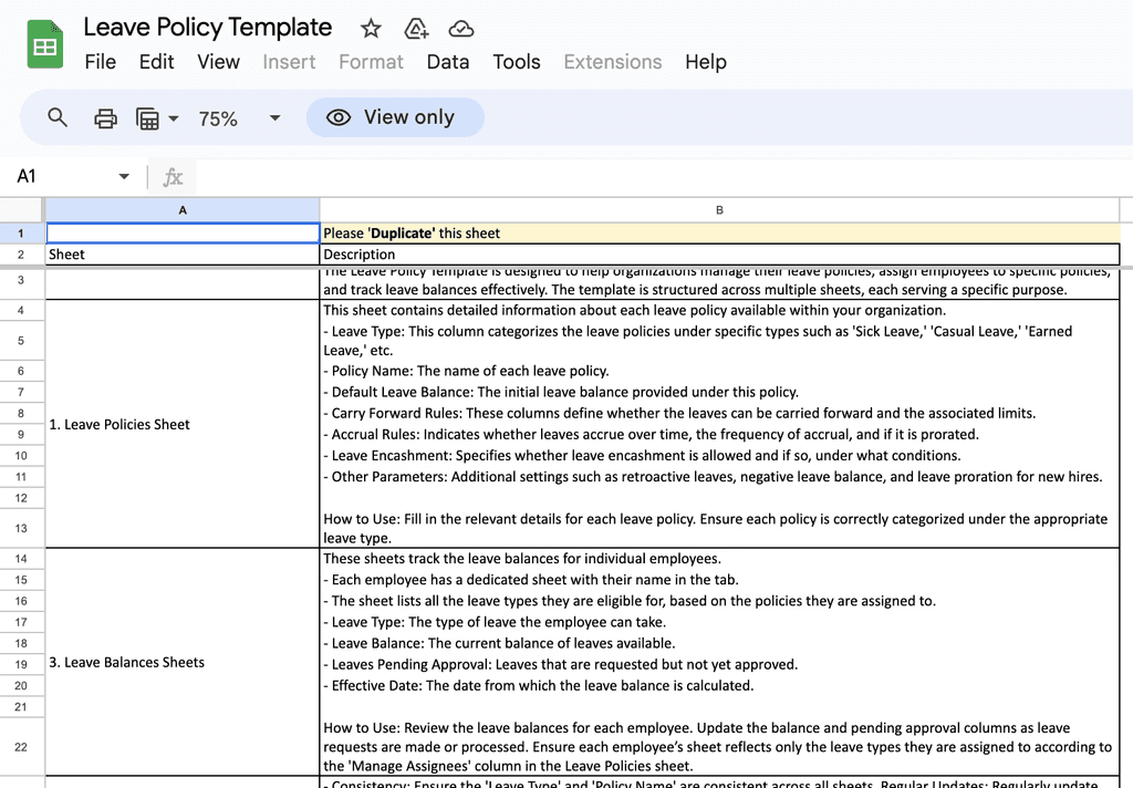 leave policy template