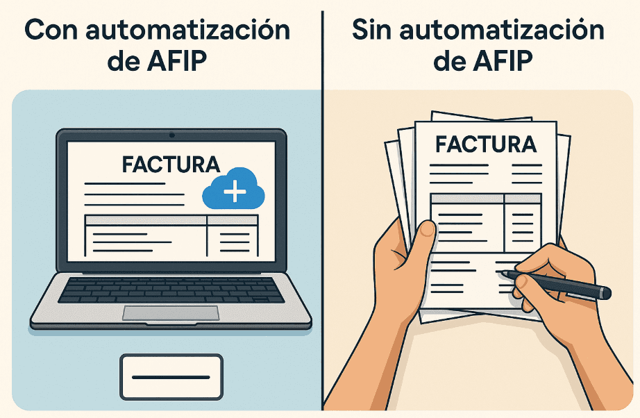 con automatizacion de afip vs sin automatizacion de afip 