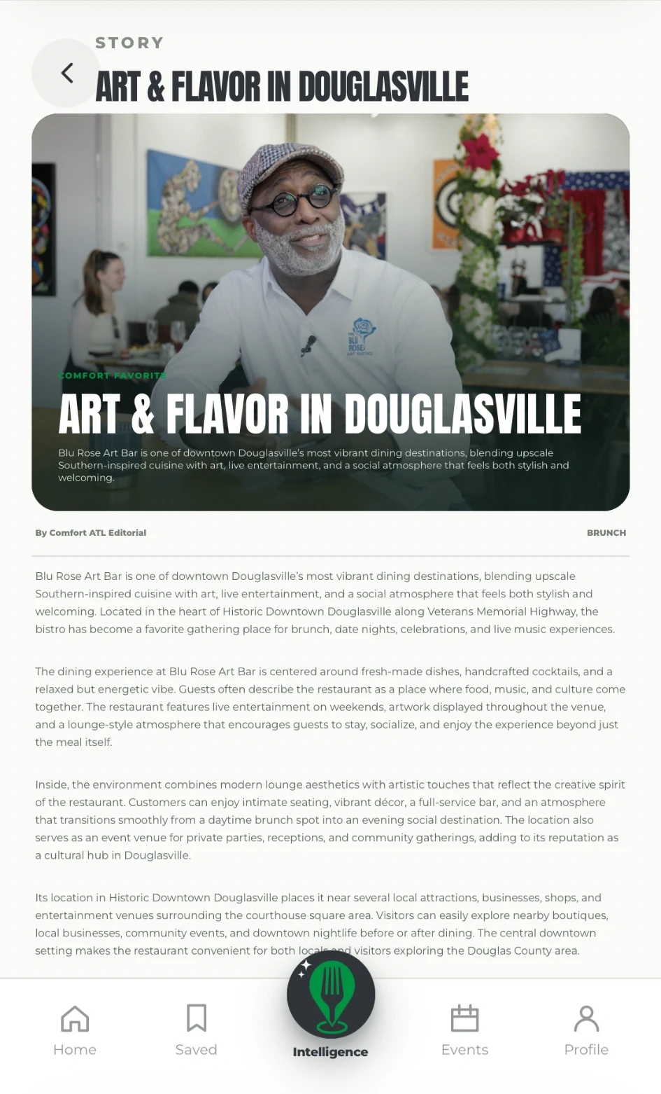 Art & Flavor in Douglasville story in Comfort ATL, featuring Blu Rose Art Bar