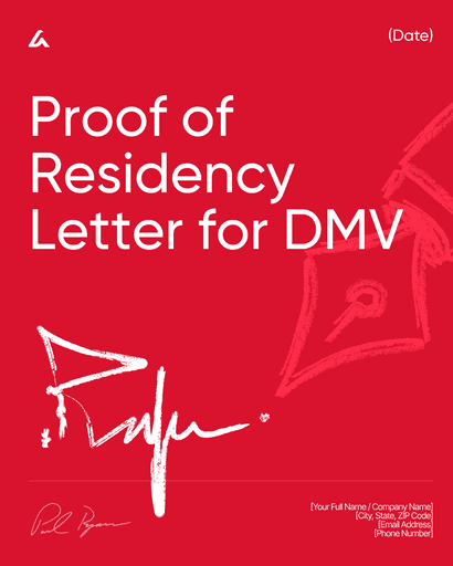 Proof of Residency Letter for DMV