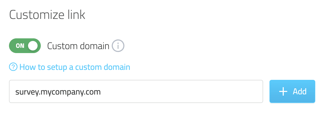 Link a custom domain to a survey