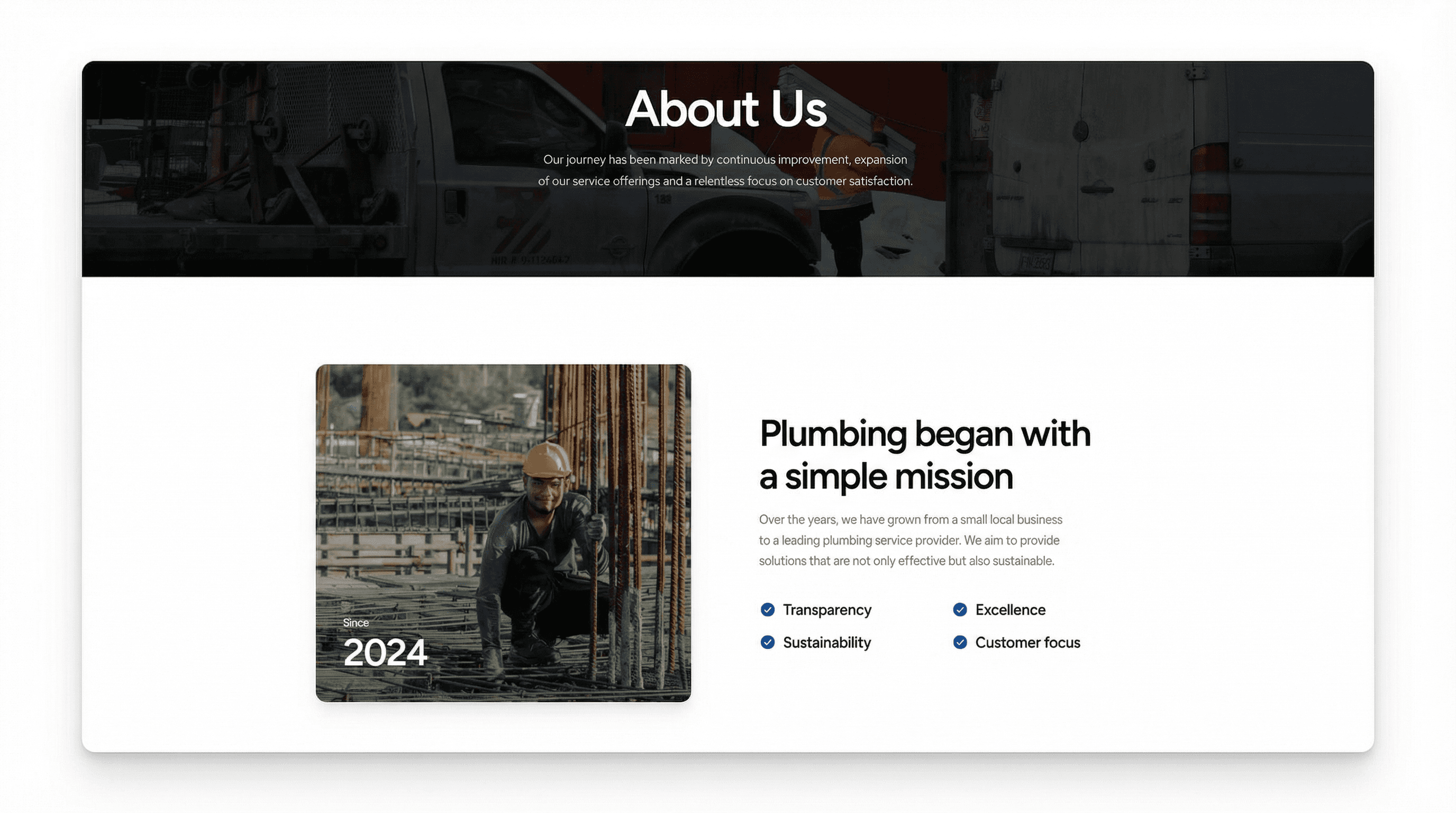 Halton Hills plumbing website - about us company story team by DAWebDesigns