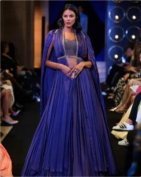 Keysi Saiyago dressed in traditional Indian attire, showcasing cultural elegance and style.