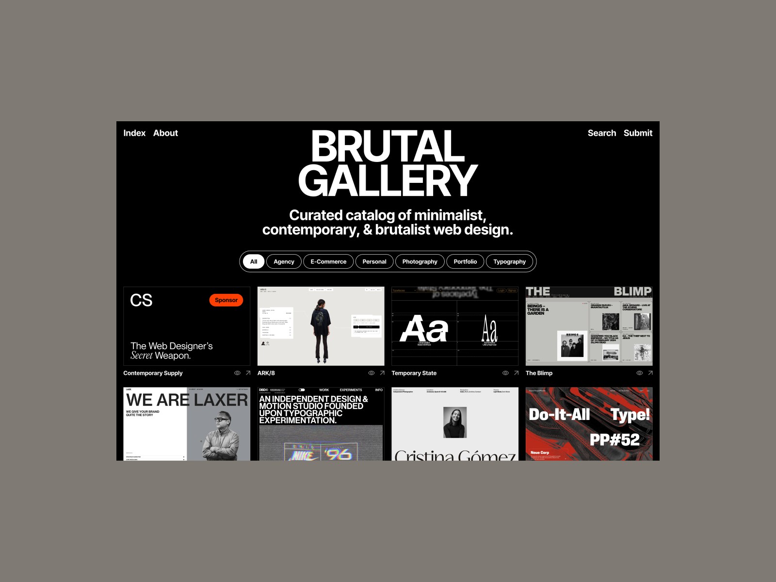 BRUTAL — 高级暗黑极简个人品牌网站设计灵感