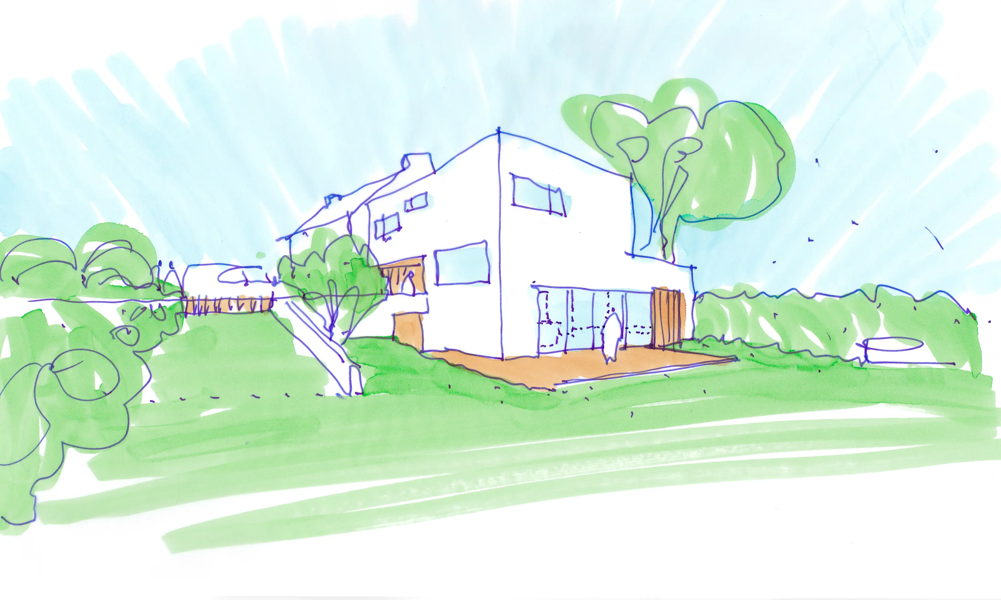 Maison contemporaine - Saint-Avé - croquis
