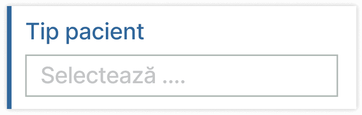 Categorii de pacienți definite în funcție de tipul acestora.