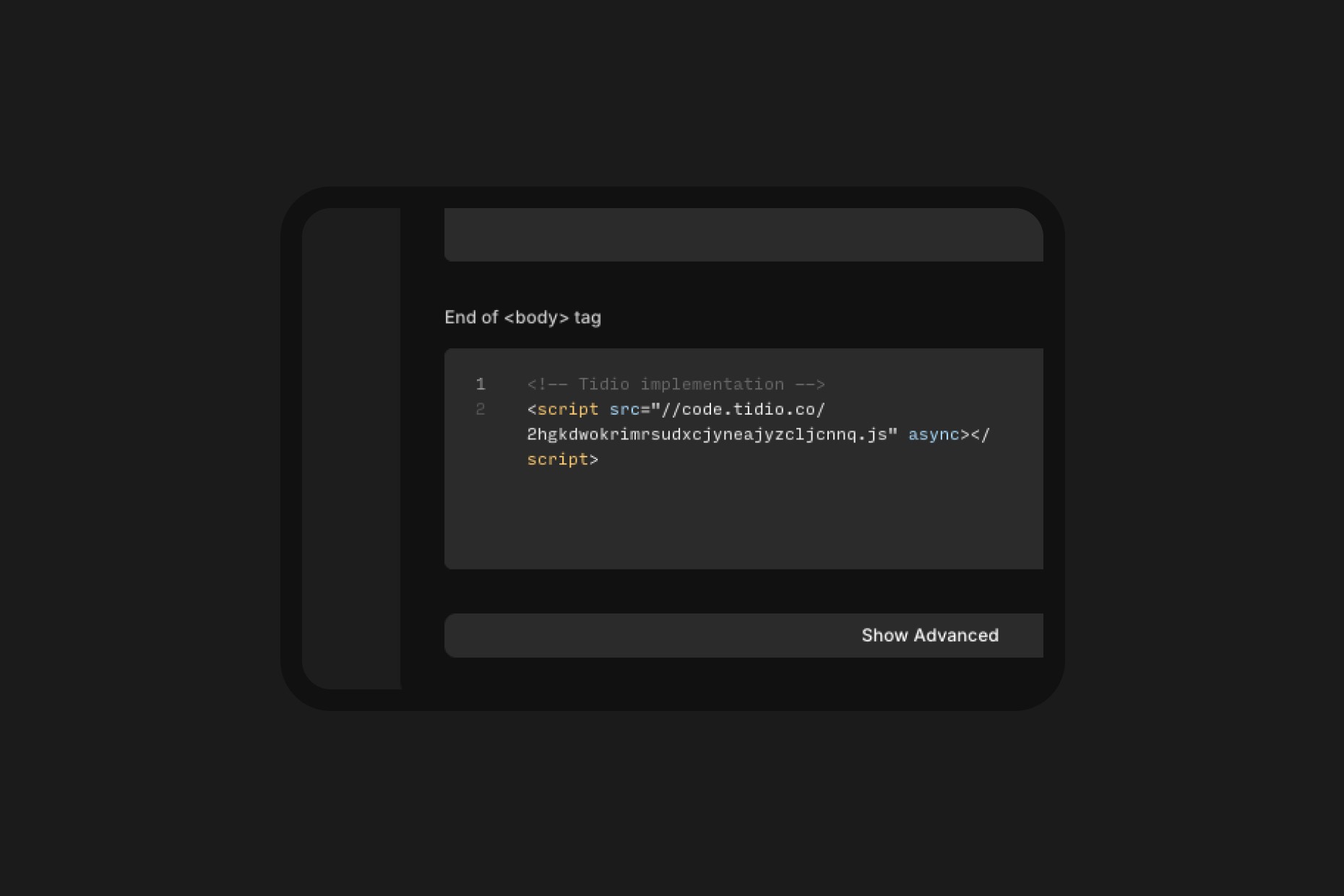 kosmetisk framer template tidio integration