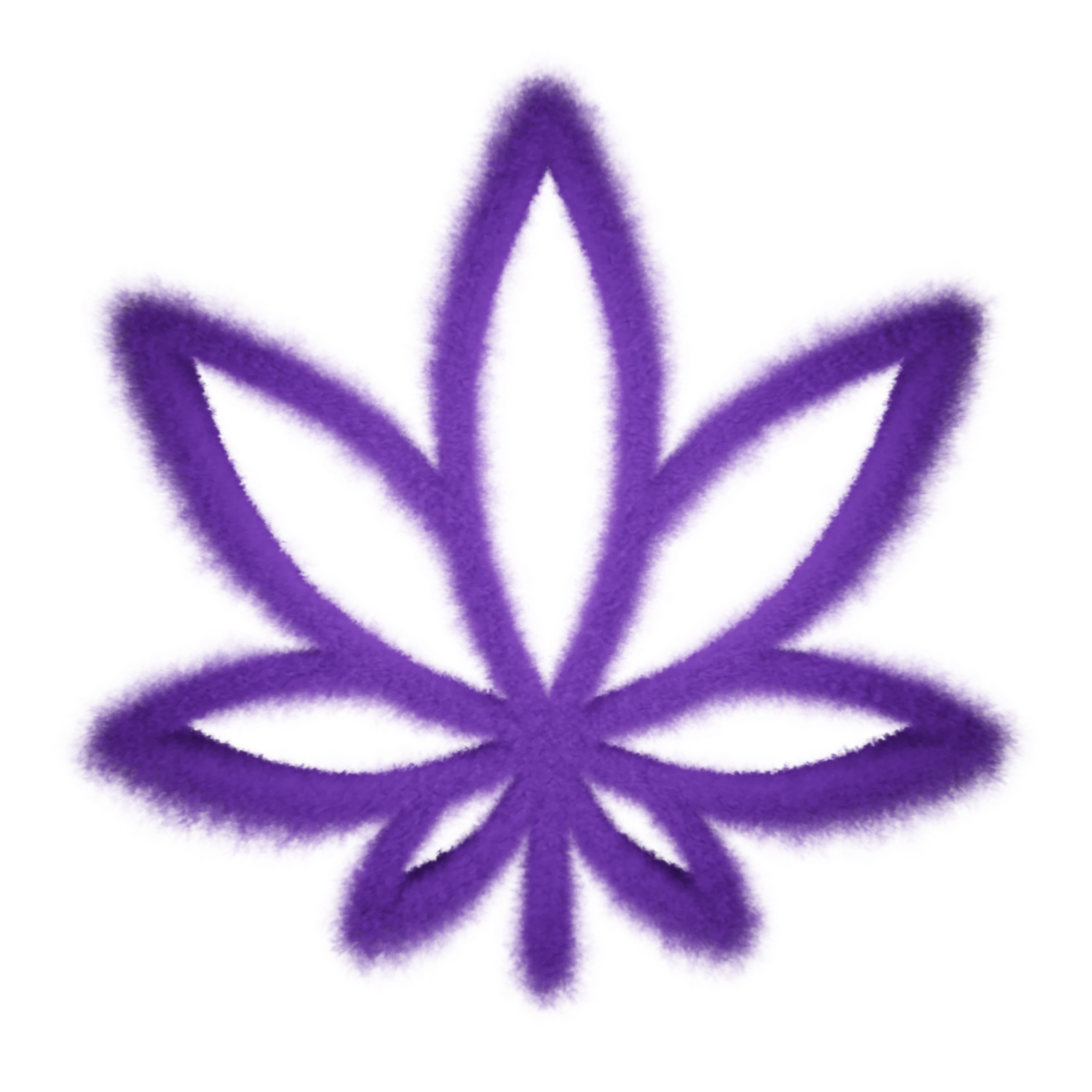 Cannabis leaf made out of purple smoke