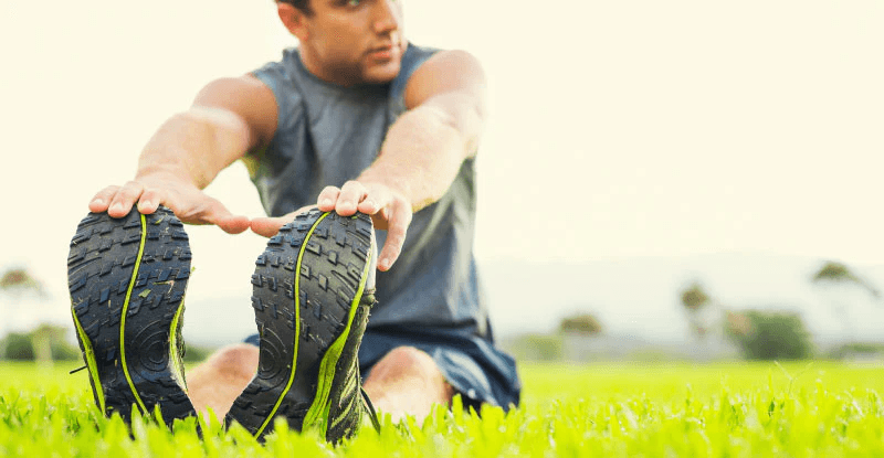 man stretching