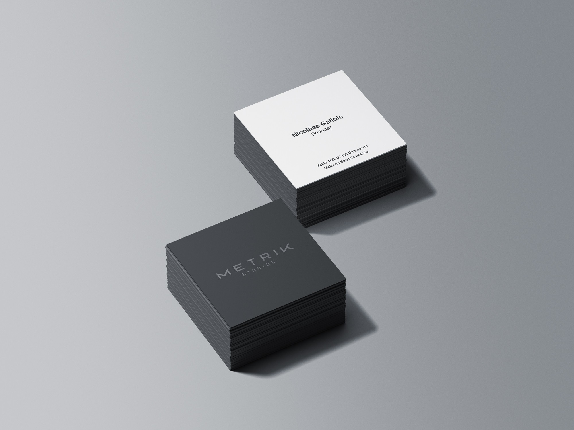 Business card for Metrik Studio