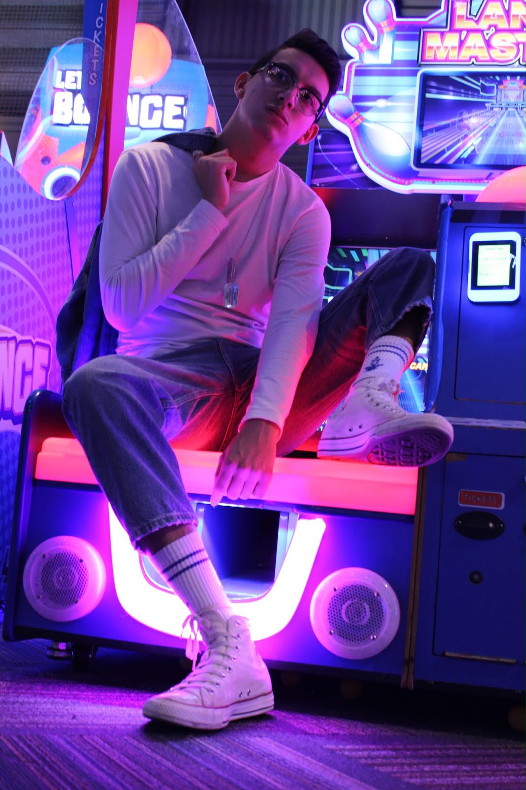 Neon arcade portrait