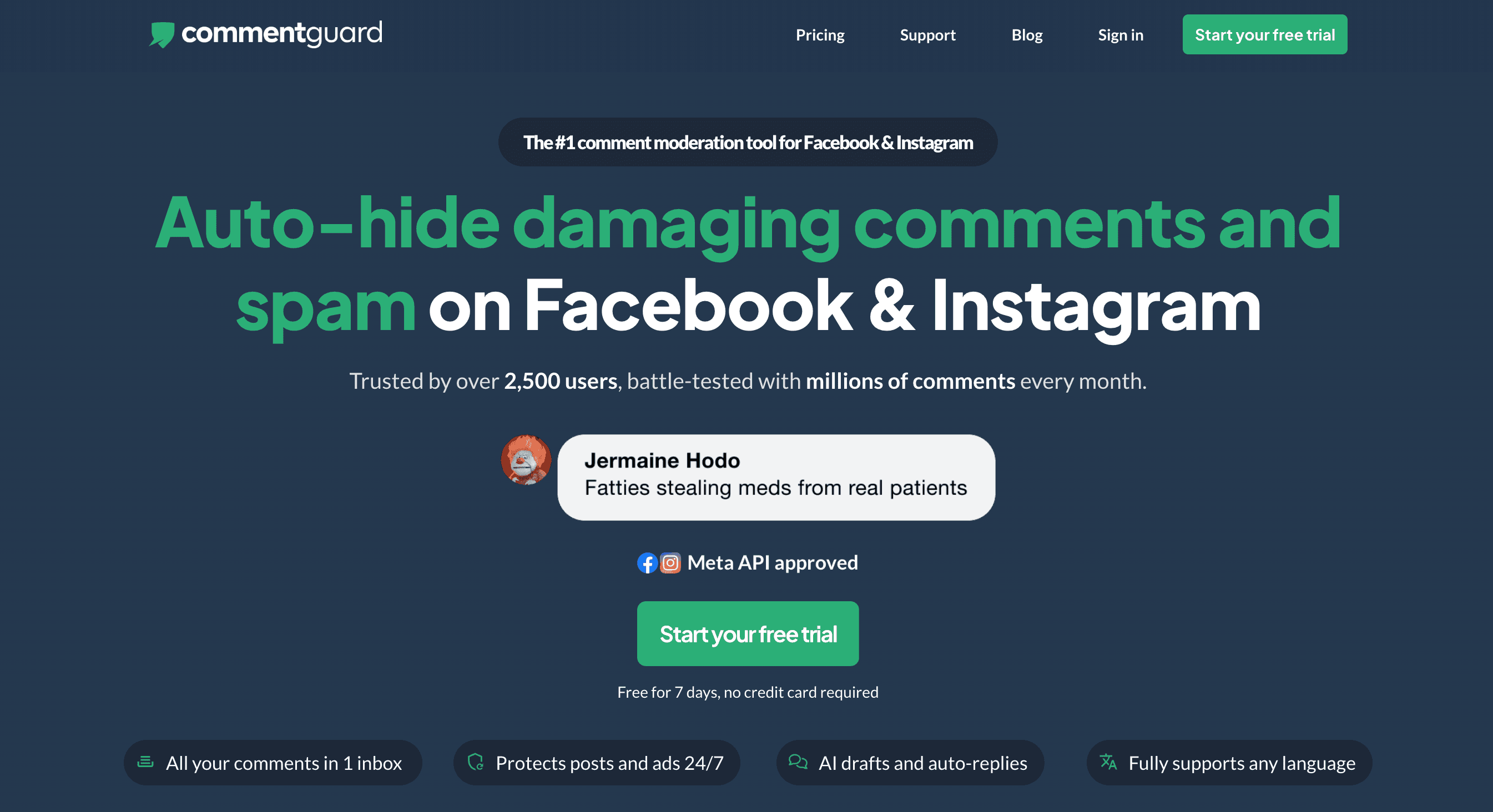 commentguard homepage