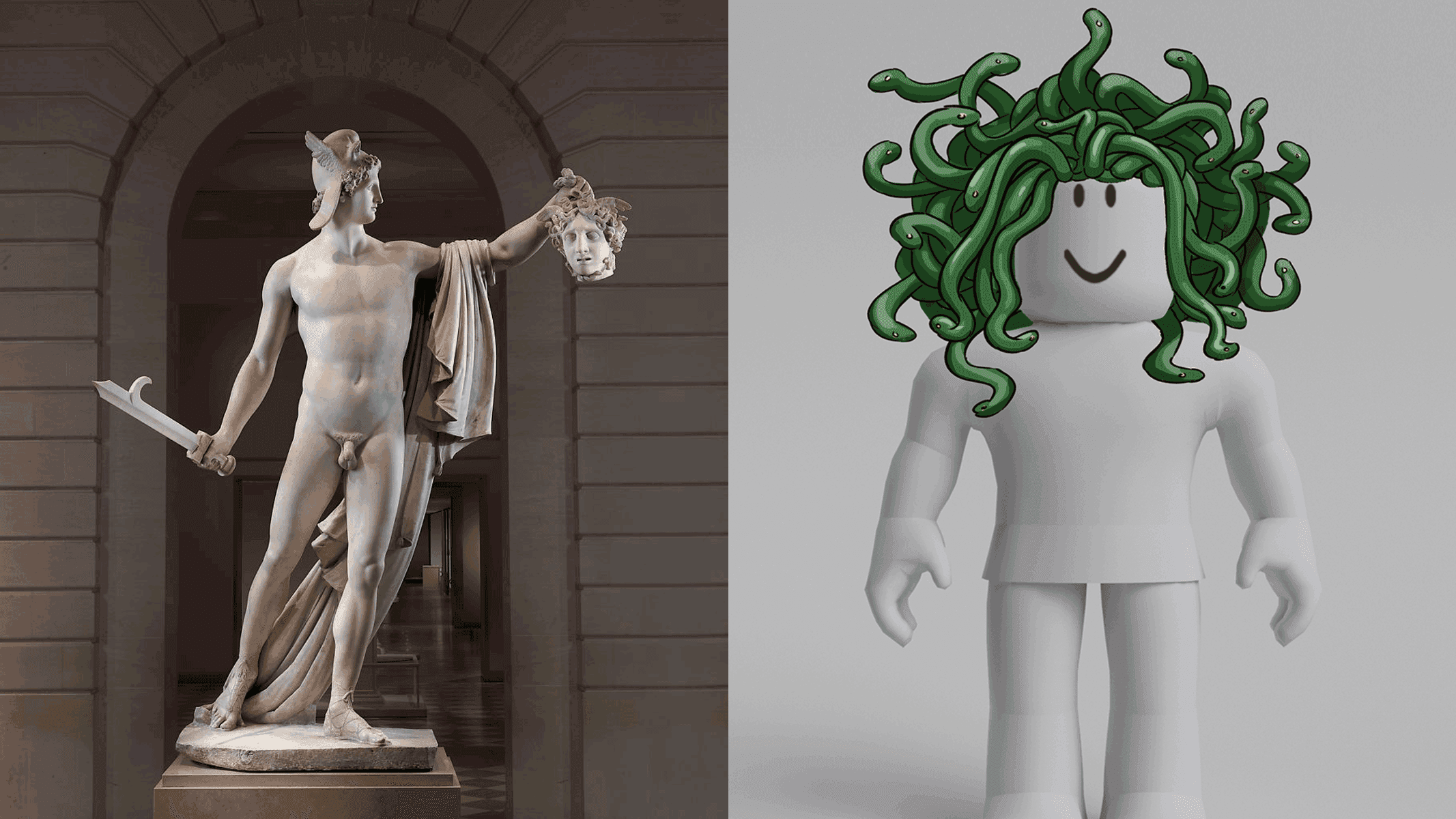Perseus with the Head of Medusa, the adaptation for the Roblox game