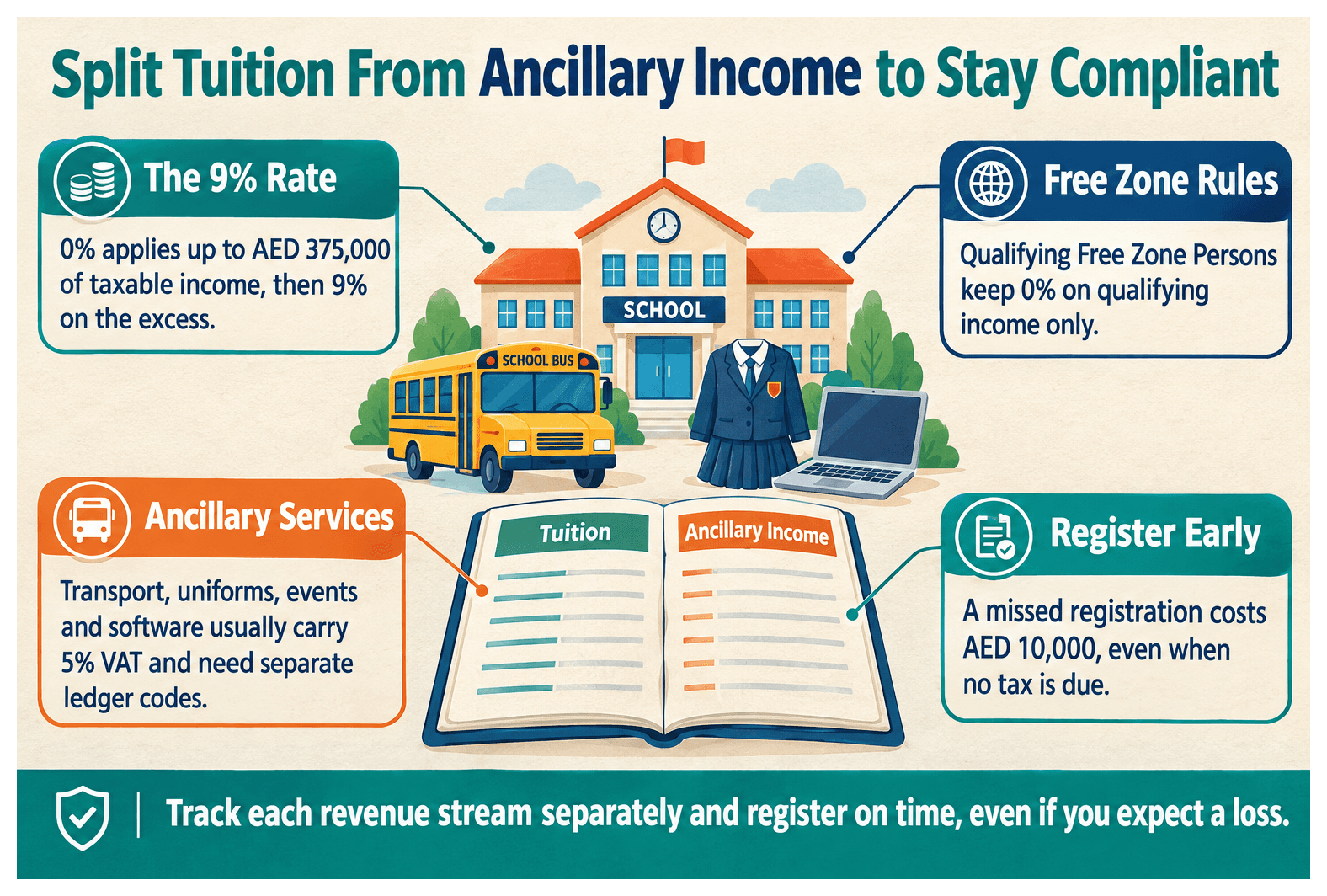 Infographic: Corporate Tax Guide for a UAE Education Company in 2026