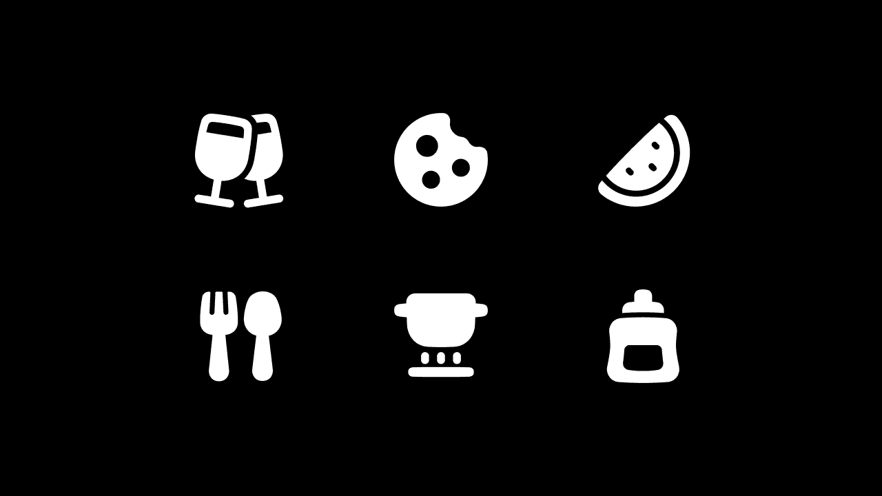 Plump Solid Food Icon Set