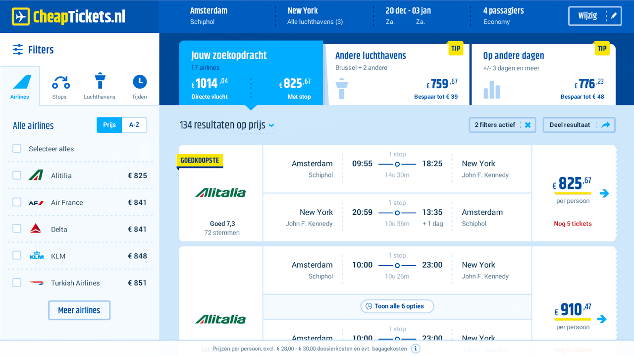 Cheaptickets.nl – Search and book airline tickets at lightning speed. Product design by Soda Studio (image 4 of 5)