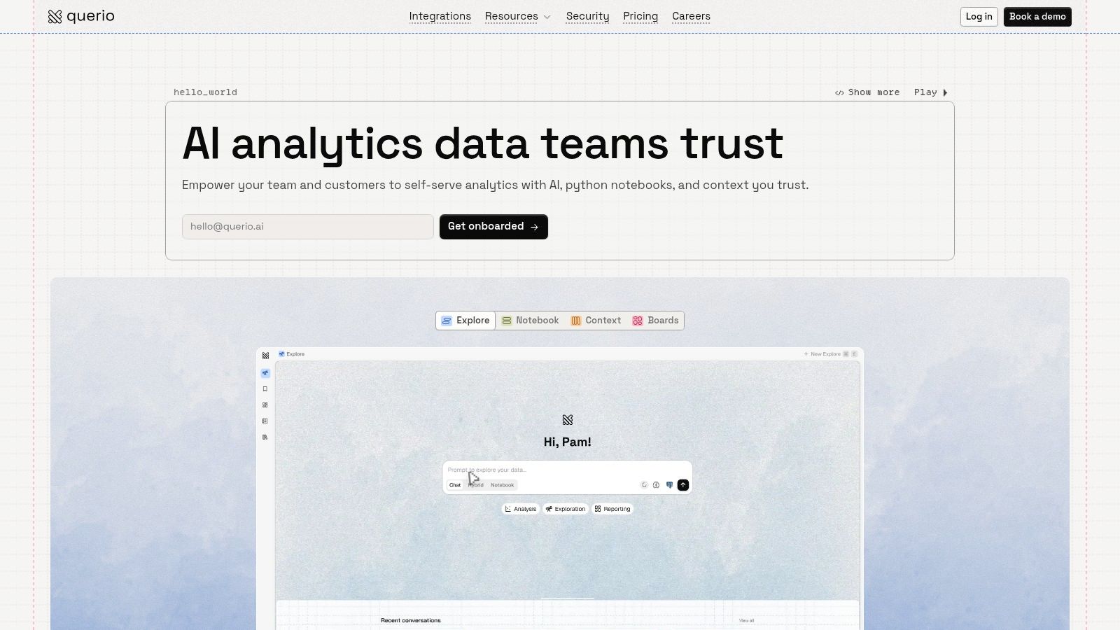 Querio AI Analytics Platform for Data Democratization