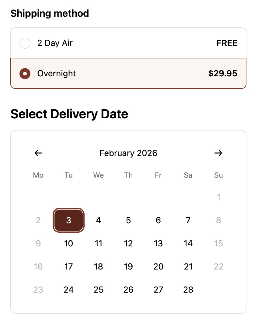 Furniture with Flare Shopify Date Picker 