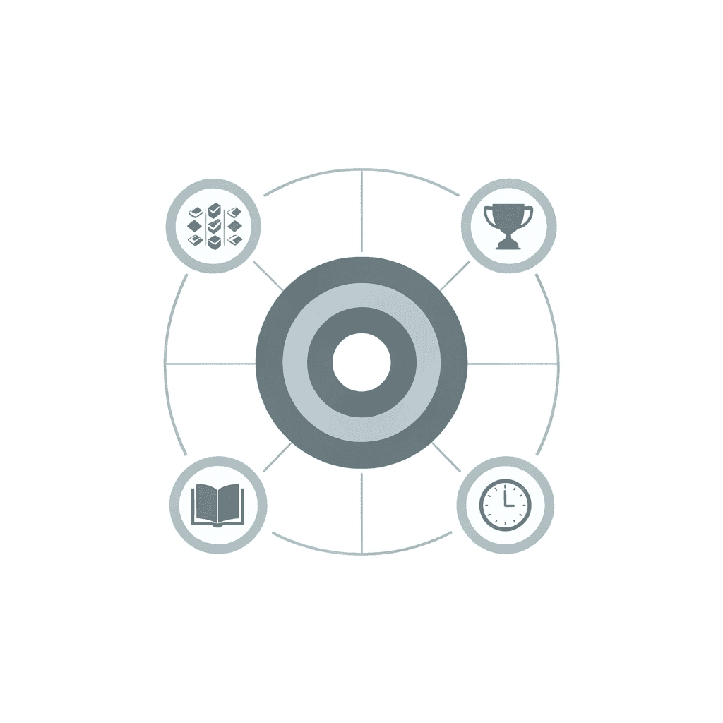 Network diagram showing multiple recruiting factors connected to central recruiting decision
