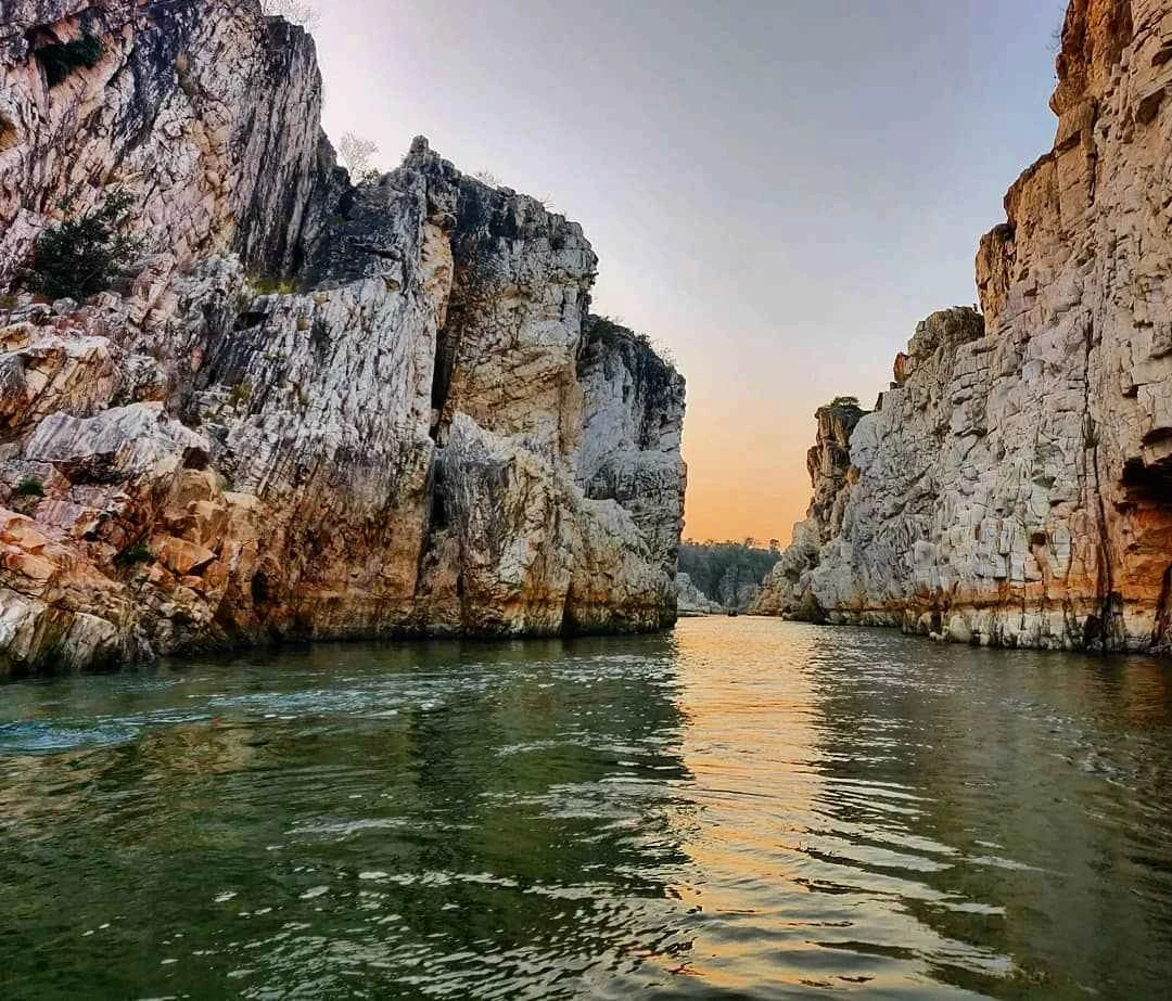 Marble cliffs and river