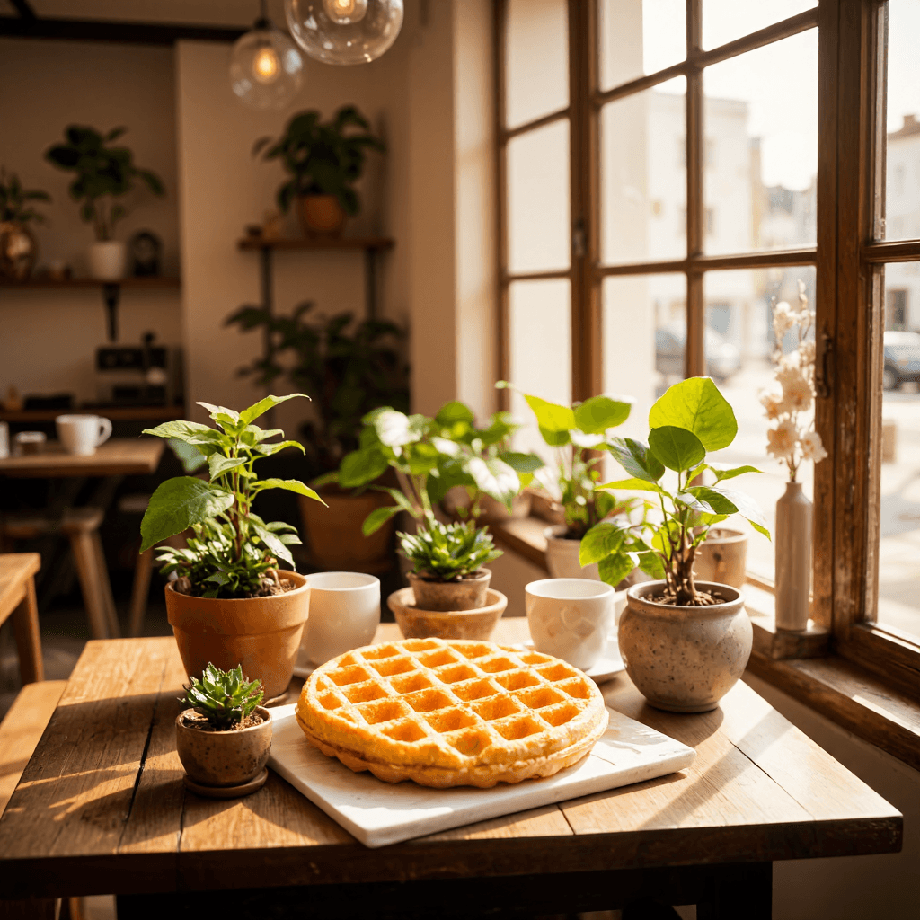 product photography of bubble waffle