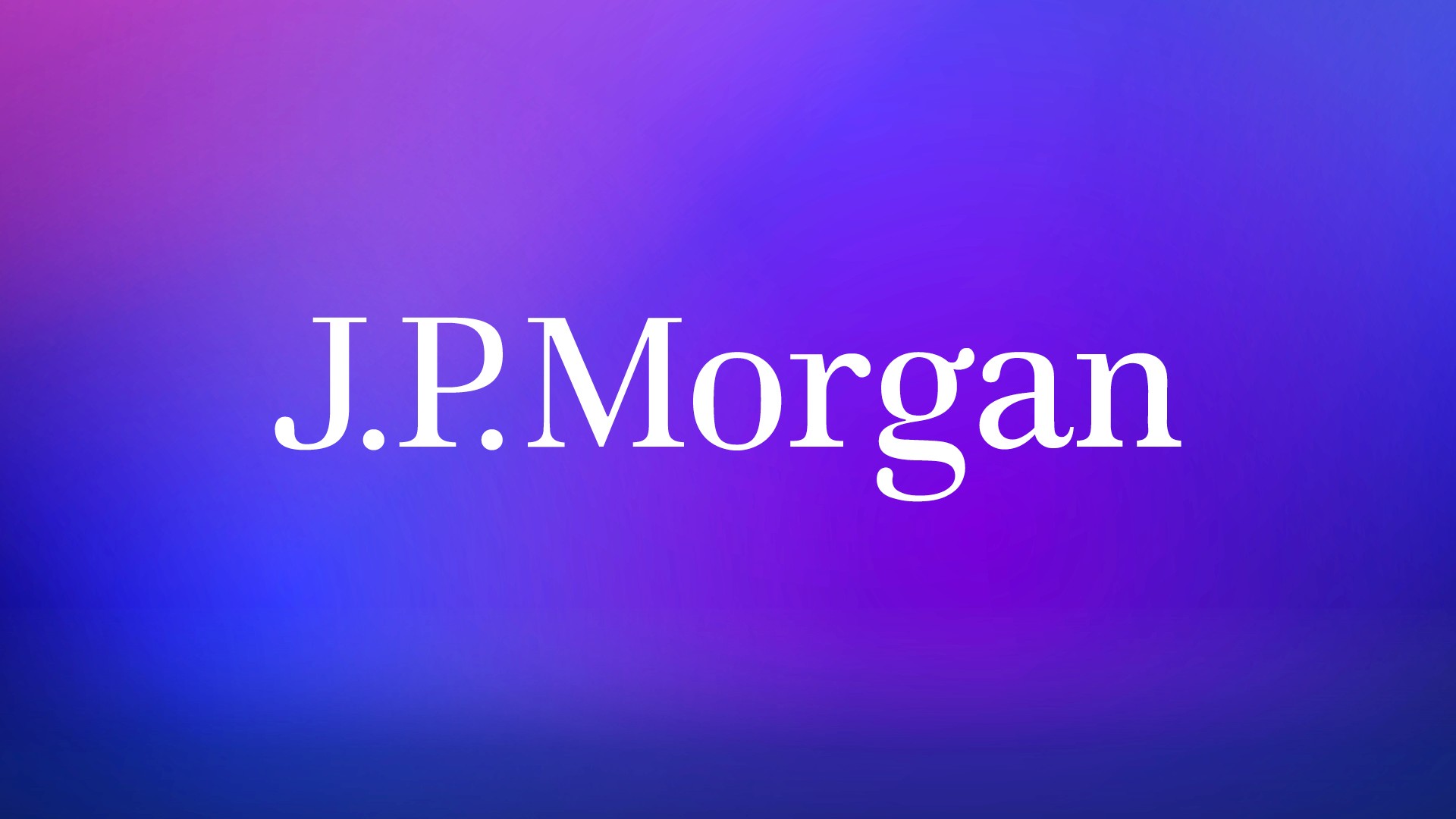 white J.P. Morgan logo on gradient blue and purple background