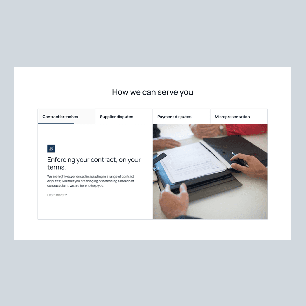 services the lawyer offers in his business law practice