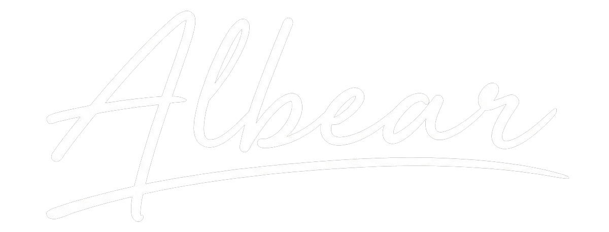 "Elegant script logo for Albear, reflecting Beroz Studio's expertise in digital and interface design, brand identity, and UI/UX design."