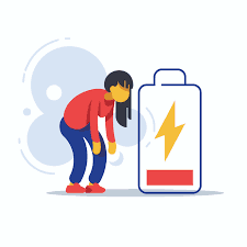 animated person with a low battery