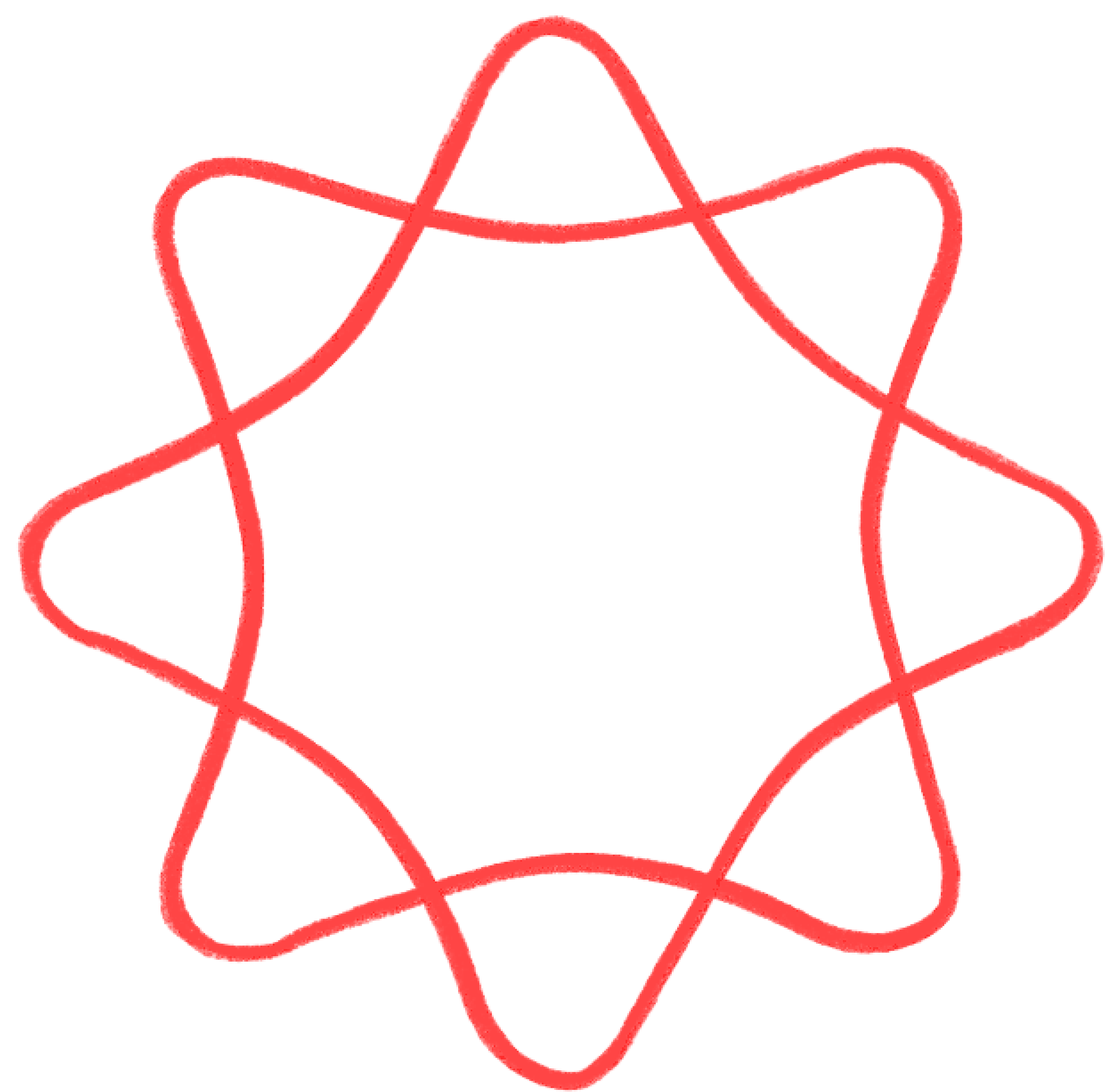 Measurable Impact logo mark—red abstract star loop on black background