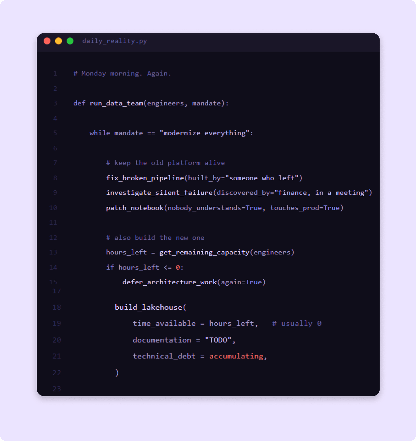 Data engineering code