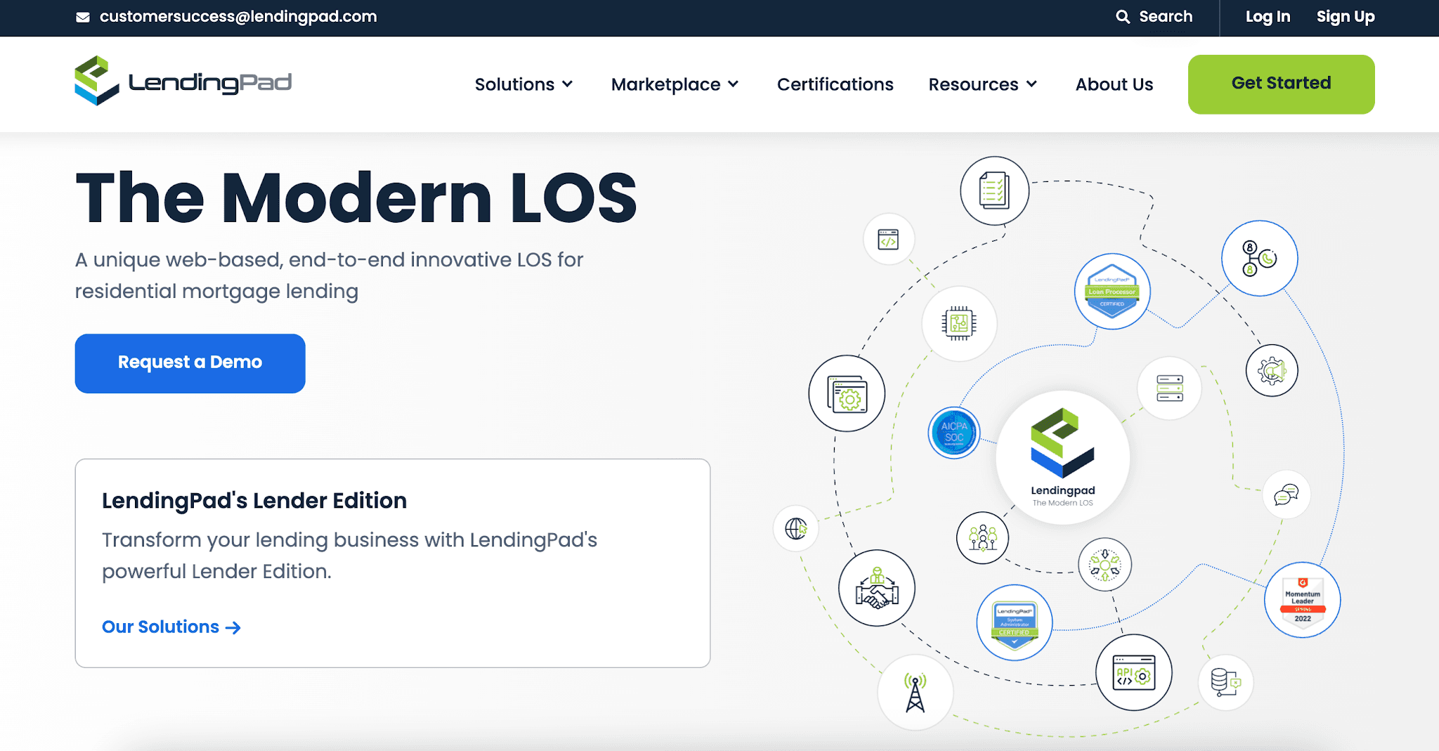 LendingPad website homepage