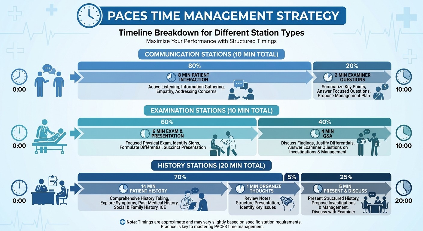MRCP PACES time management breakdown by station type